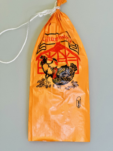 Nalo Top gelb Geflügelwurst 55/21, Druck 2-farbig